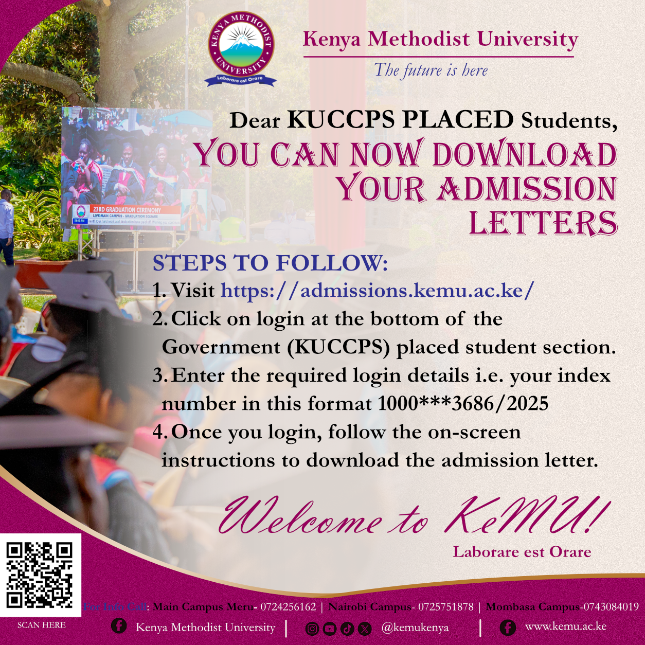 KUCCPS Placement Admission Letters Download