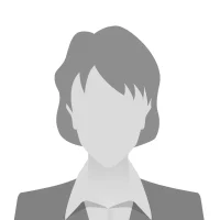 Person gray photo placeholder woman in costume on white background