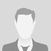 Person gray photo placeholder man in a costume on gray background